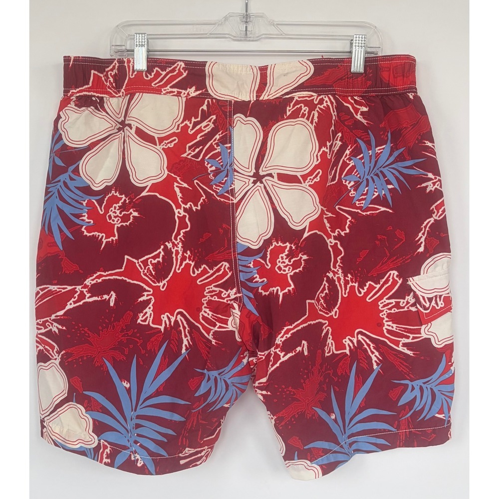 Tommy Bahama Relax Mens Red Hibiscus Floral Swim Trunks Board Shorts Large 36W - Picture 2 of 5